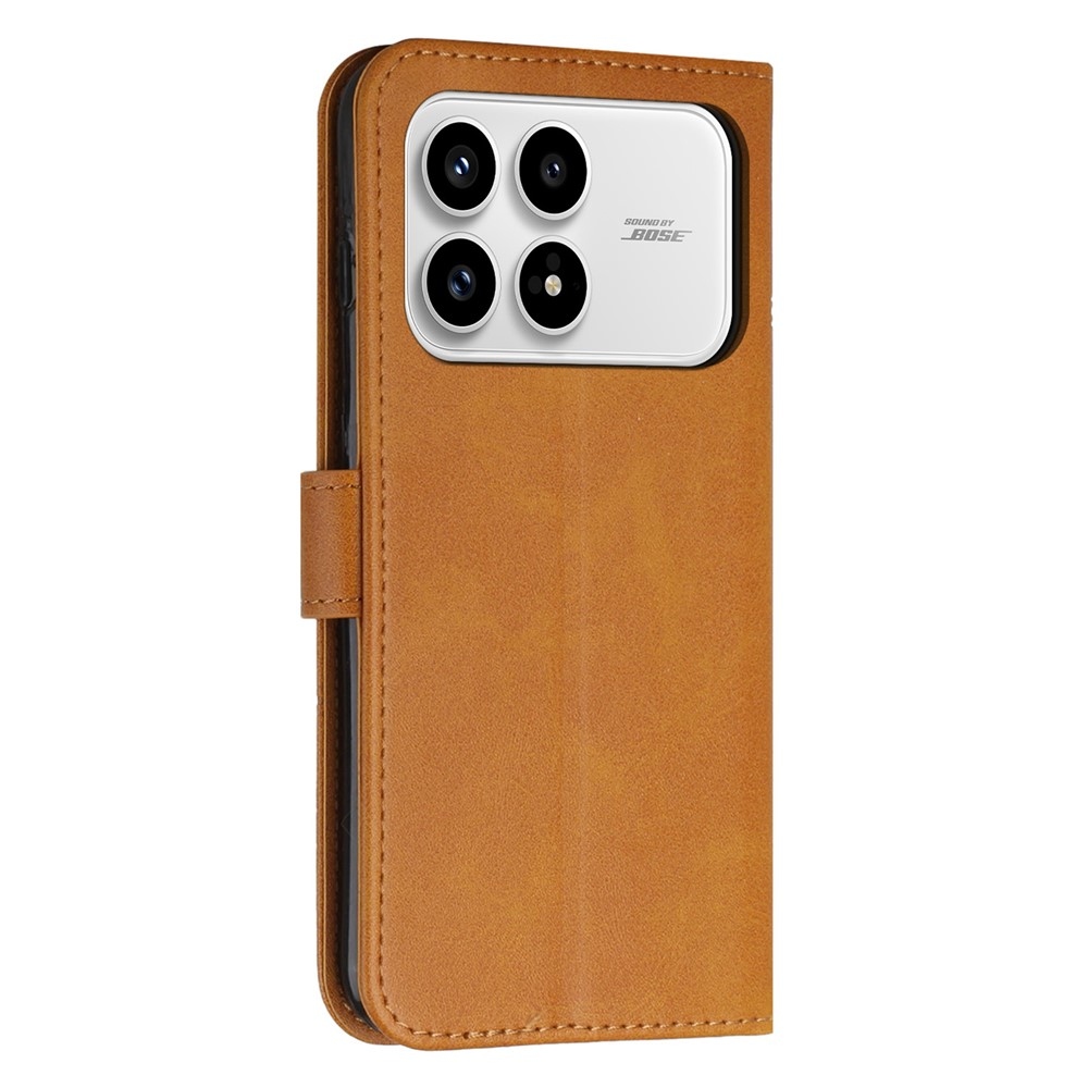 Vonalas könyv tok Xiaomi Poco F8 Pro 5G-hez - sárga