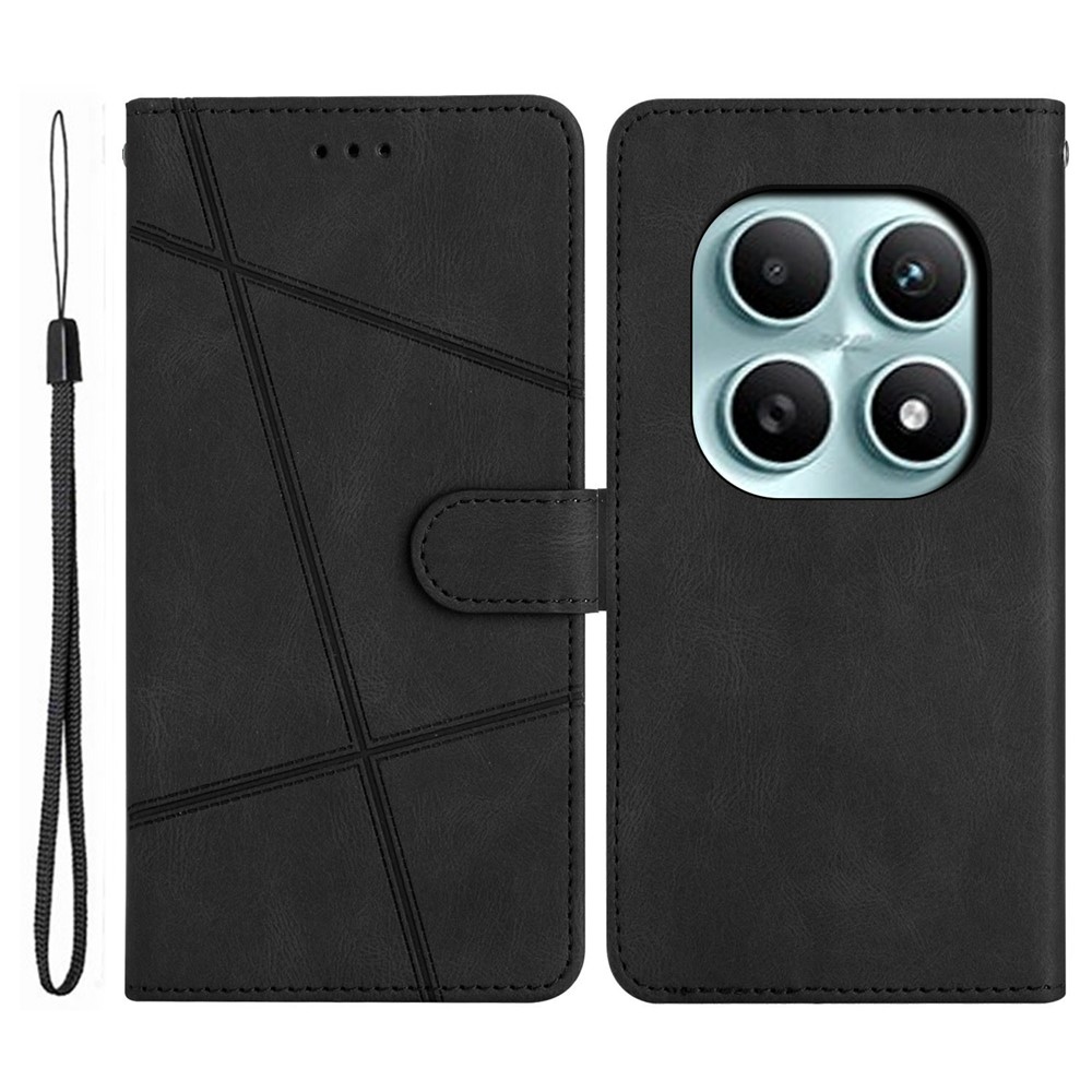 Vonalas könyv tok Xiaomi Poco M8 5G/Redmi Note 15 5G számára - fekete