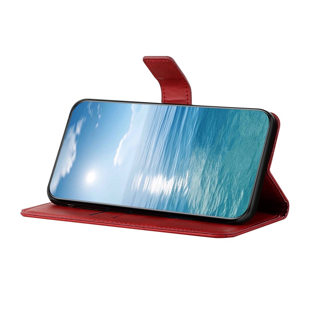 Vonalas könyv tok Xiaomi Redmi Note 15 4G-hez - piros