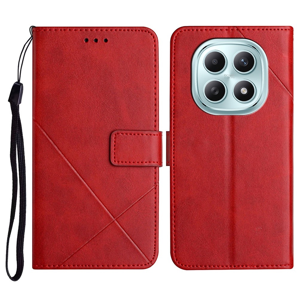 Vonalas könyv tok Xiaomi Redmi Note 15 4G-hez - piros