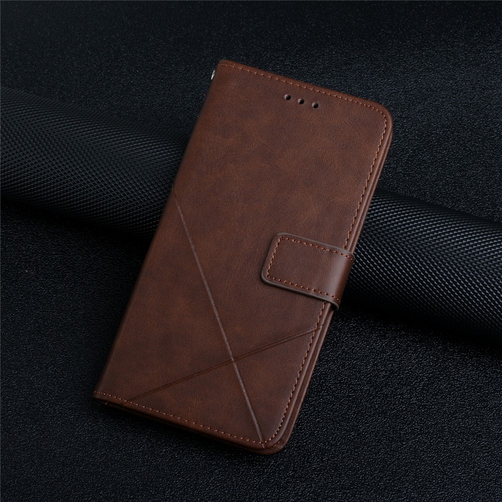 Vonalas könyv tok Xiaomi Redmi Note 15 4G - barna színben