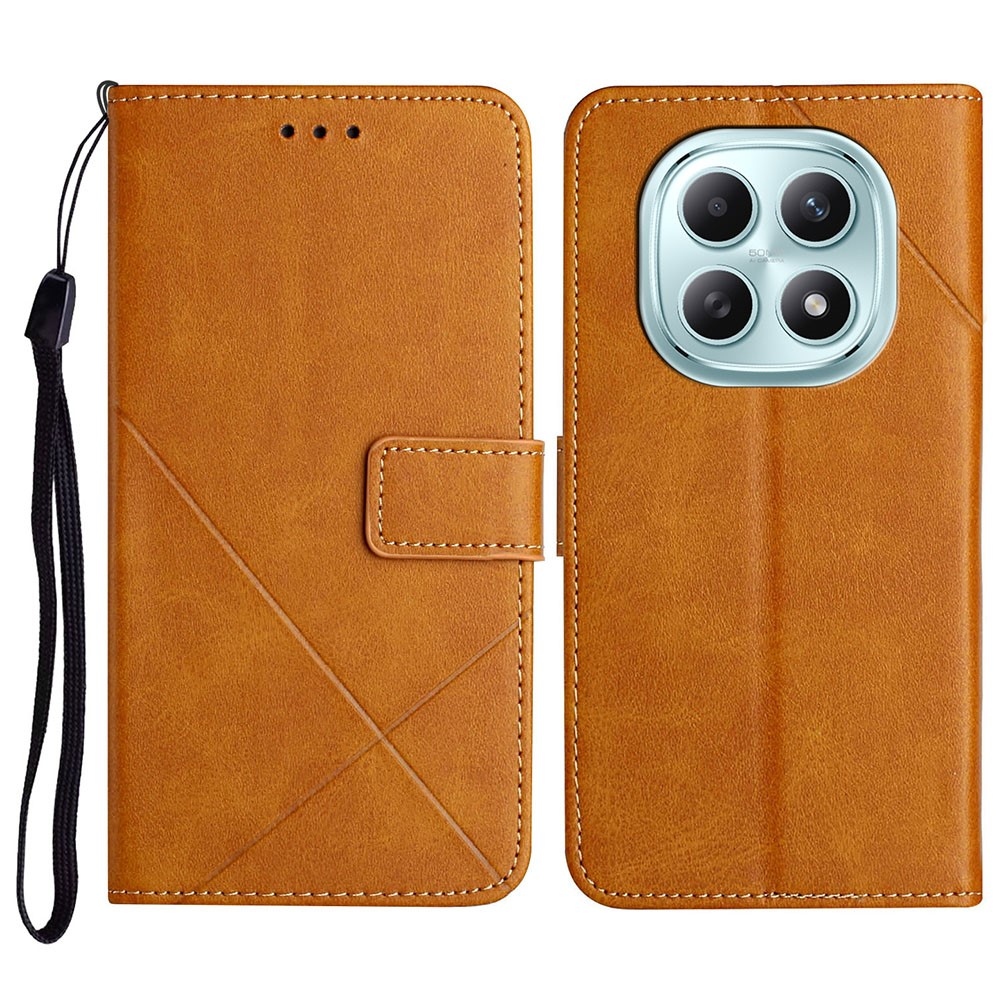 Vonalas könyv tok Xiaomi Redmi Note 15 4G - sárga