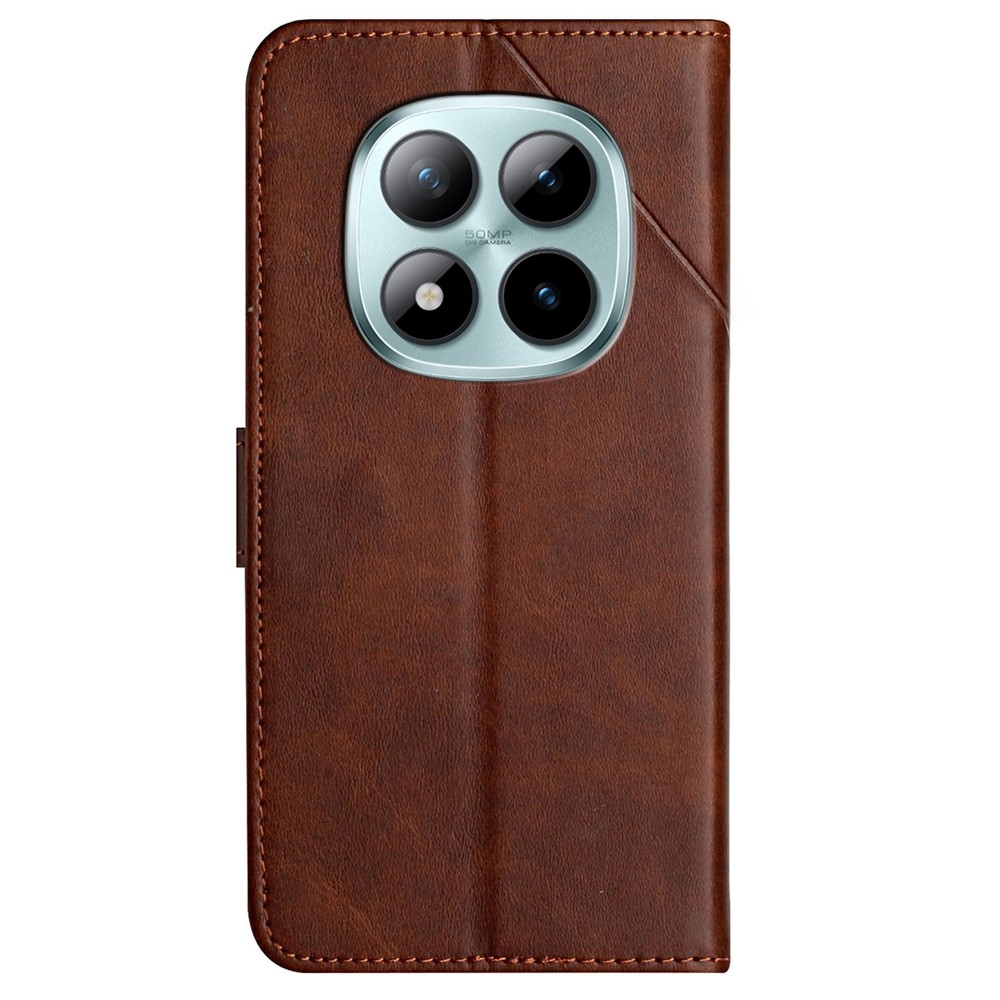 Vonalas könyv tok Xiaomi Redmi Note 15 Pro 4G - barna színben