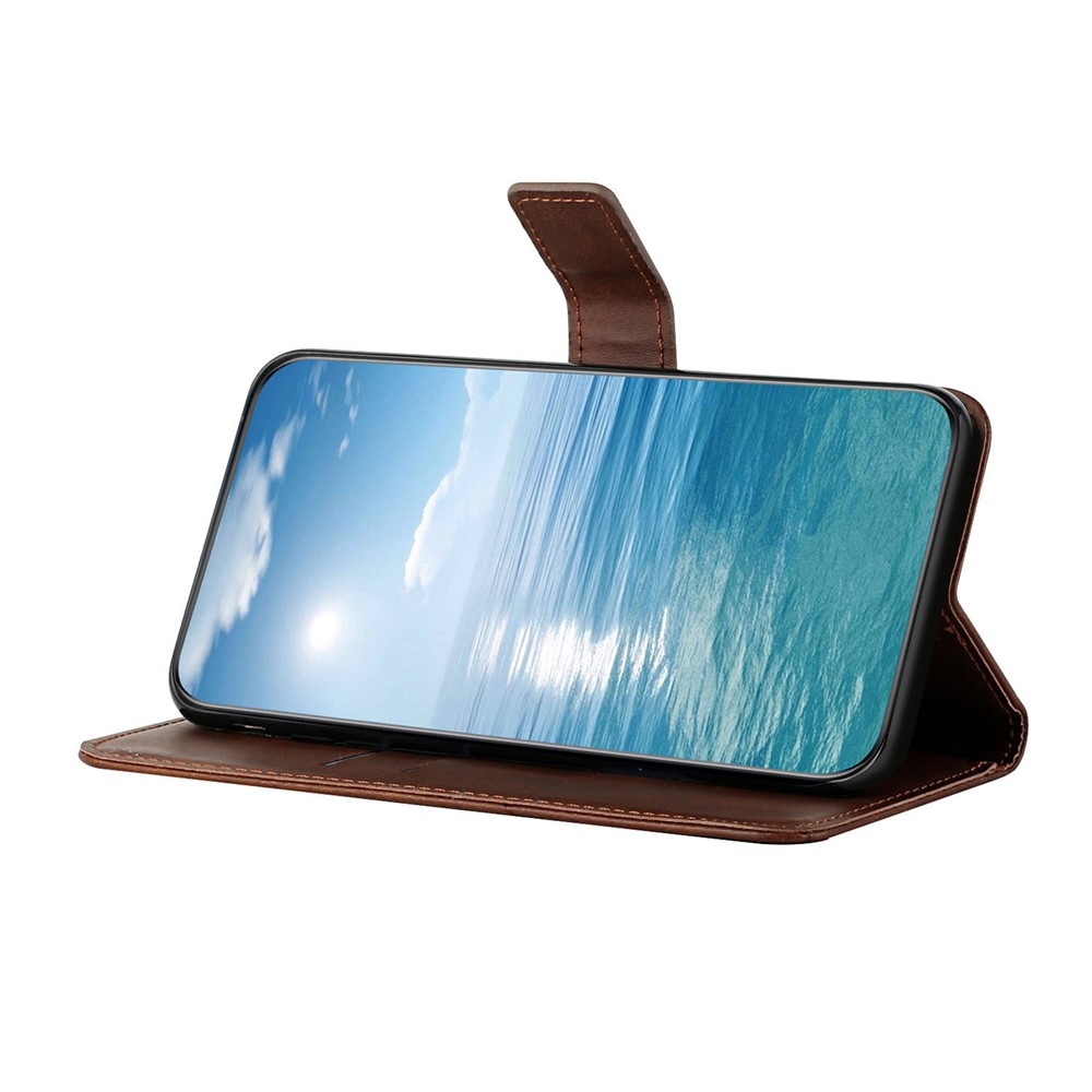 Vonalas könyv tok Xiaomi Redmi Note 15 Pro 4G - barna színben