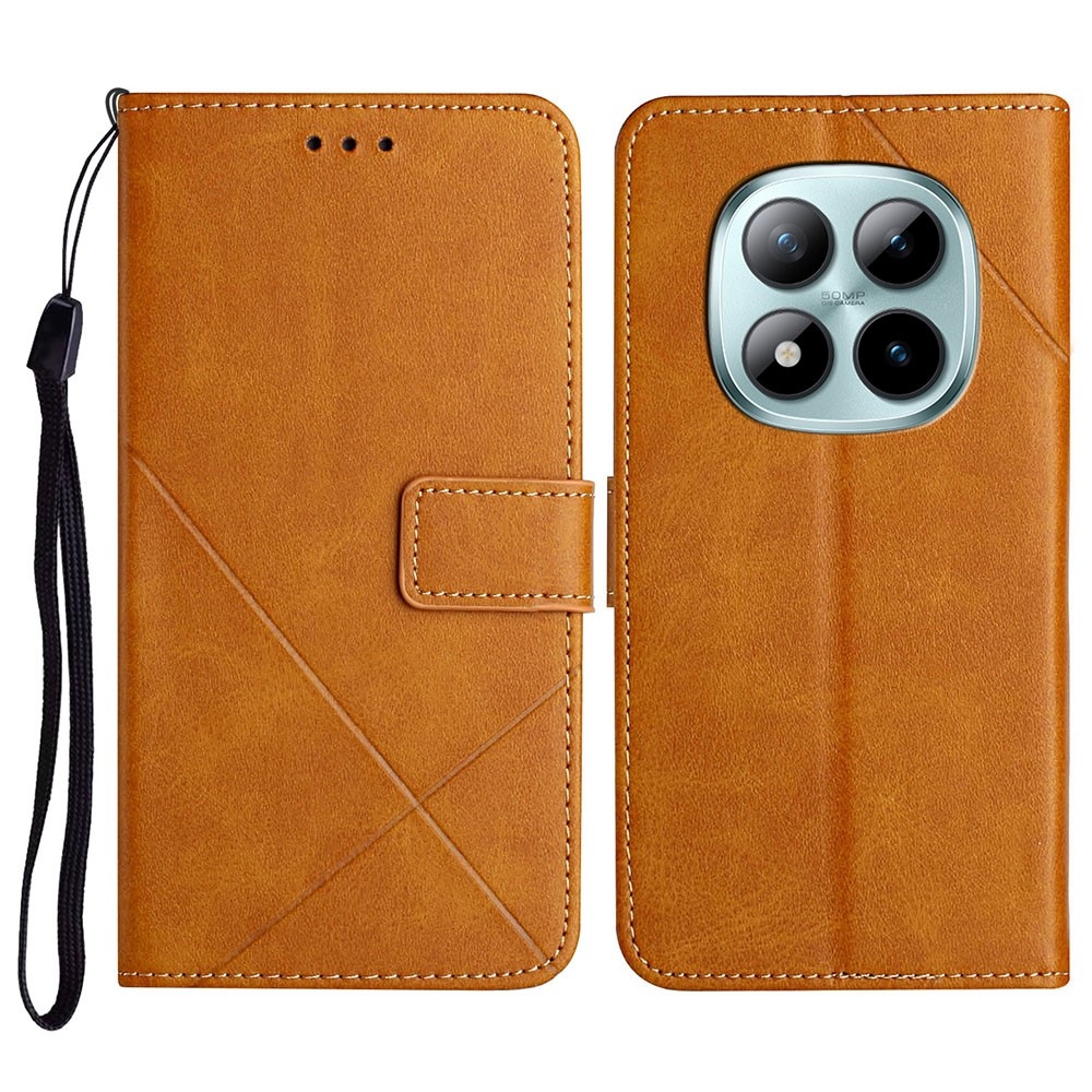 Vonalas könyv tok Xiaomi Redmi Note 15 Pro 4G - sárga