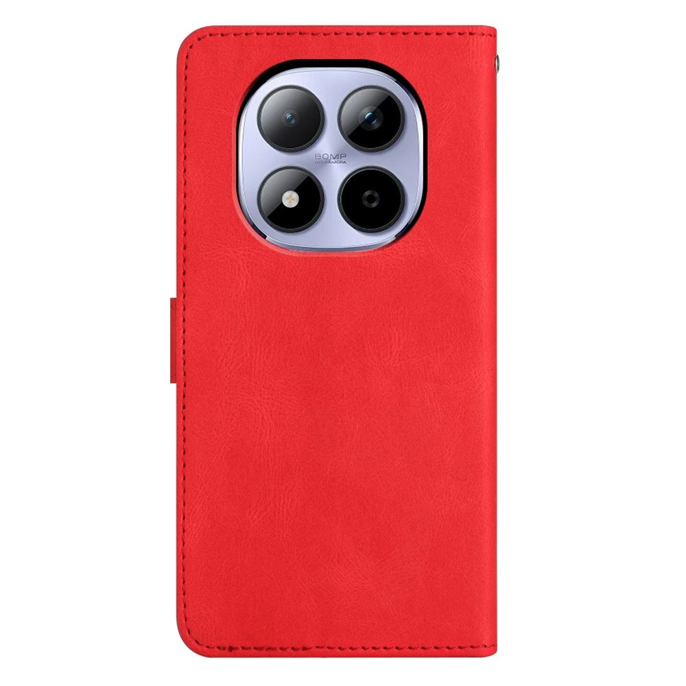 Vonalas könyv tok Xiaomi Redmi Note 15 Pro 5G-hez - piros