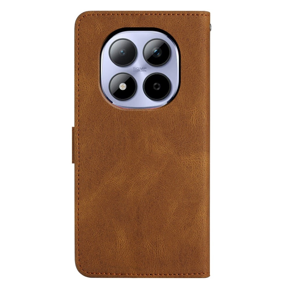 Vonalas könyv tok Xiaomi Redmi Note 15 Pro 5G - barna színben