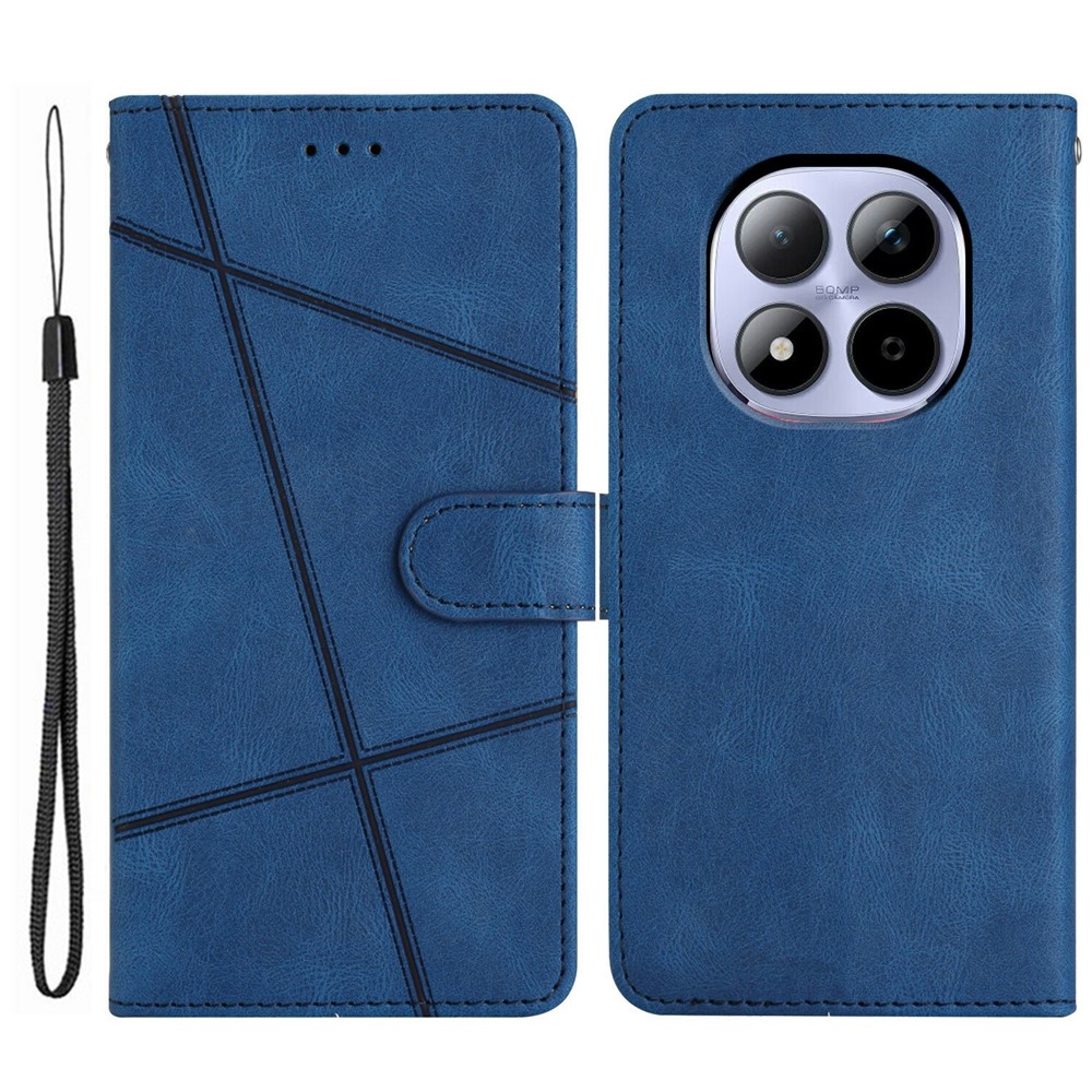 Vonalas könyv tok Xiaomi Redmi Note 15 Pro 5G-hez - kék