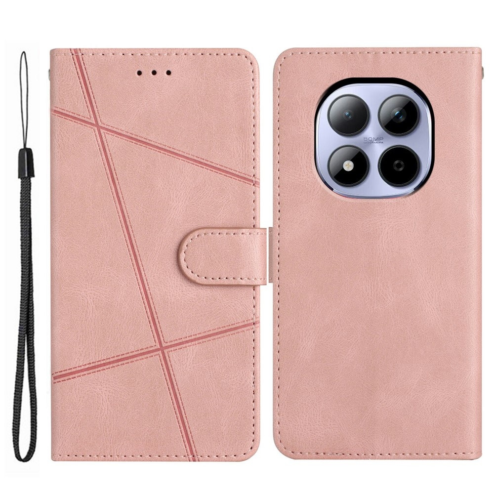 Vonalas könyv tok Xiaomi Redmi Note 15 Pro 5G - rózsa arany