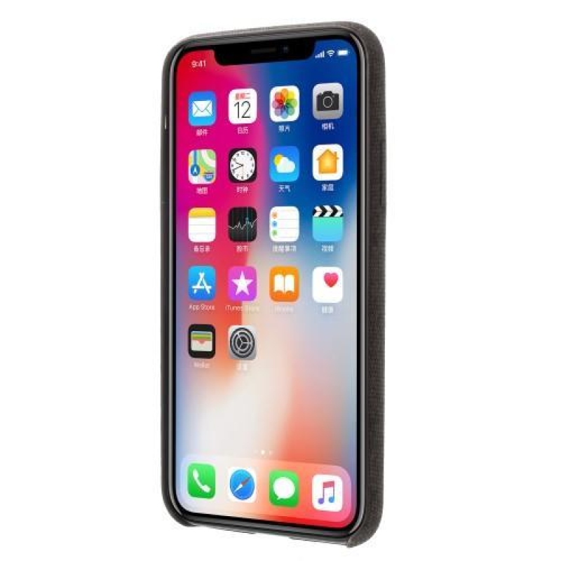 Line műanyag tok PU bőrrel borított telefon X - kávé