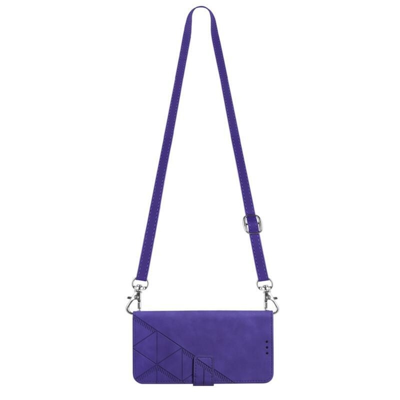 Line PU bőr pénztárca tok az Oppo A16s/A54s készülékhez - lila