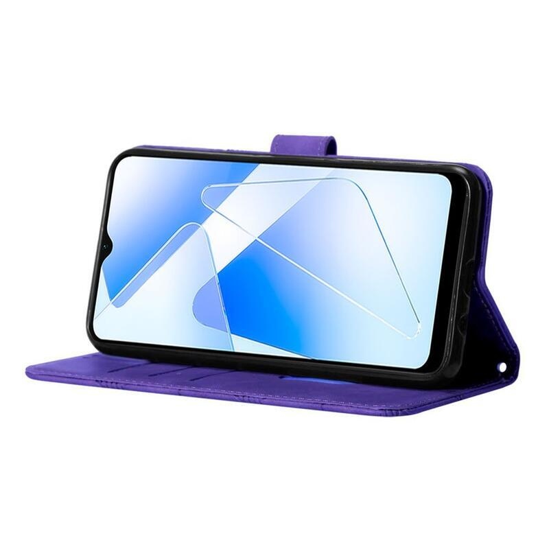 Line PU bőr pénztárca tok az Oppo A16s/A54s készülékhez - lila