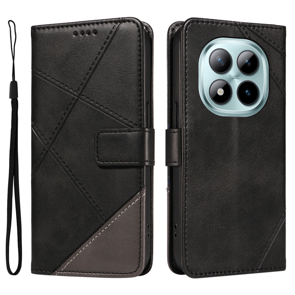 Vonalak könyv tok Xiaomi Redmi Note 15 Pro+ 5G/Xiaomi Poco M8 Pro 5G - fekete