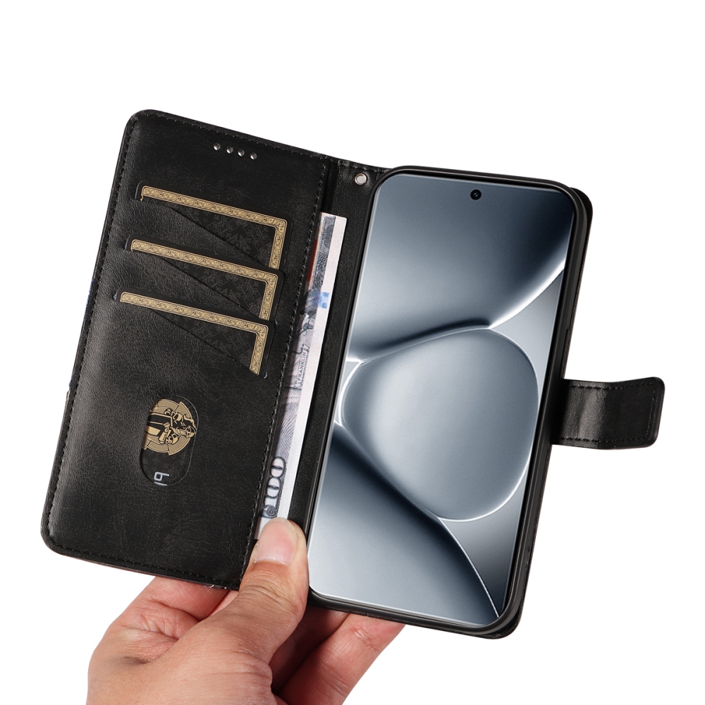 Vonalak könyv tok Xiaomi Redmi Note 15 Pro+ 5G/Xiaomi Poco M8 Pro 5G - fekete