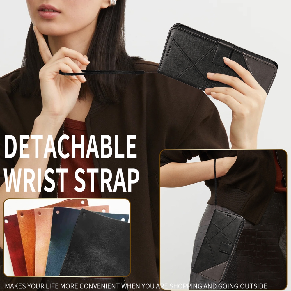 Vonalak könyv tok Xiaomi Redmi Note 15 Pro+ 5G/Xiaomi Poco M8 Pro 5G - fekete