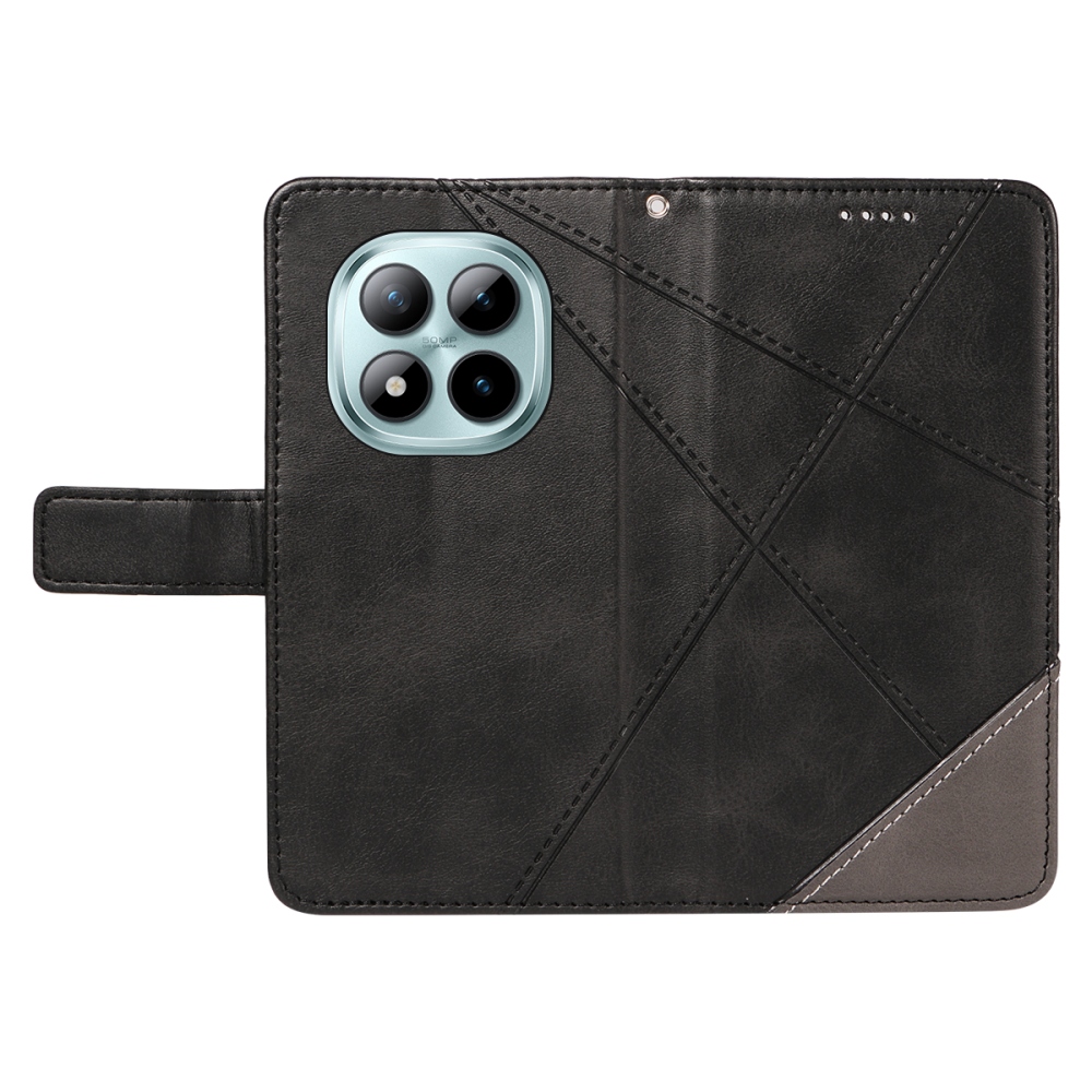 Vonalak könyv tok Xiaomi Redmi Note 15 Pro+ 5G/Xiaomi Poco M8 Pro 5G - fekete