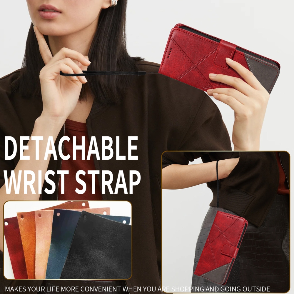 Vonalak könyv tok Xiaomi Redmi Note 15 Pro+ 5G/Xiaomi Poco M8 Pro 5G - piros