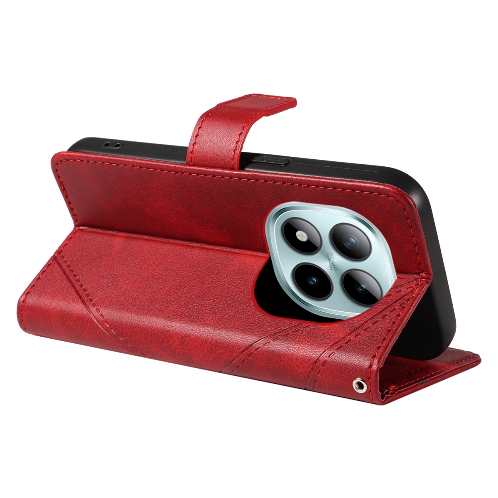 Vonalak könyv tok Xiaomi Redmi Note 15 Pro+ 5G/Xiaomi Poco M8 Pro 5G - piros