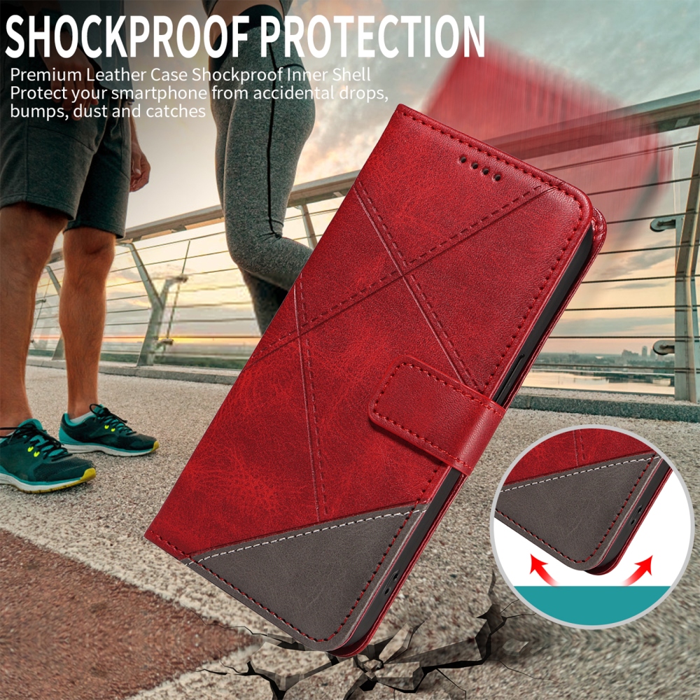 Vonalak könyv tok Xiaomi Redmi Note 15 Pro+ 5G/Xiaomi Poco M8 Pro 5G - piros