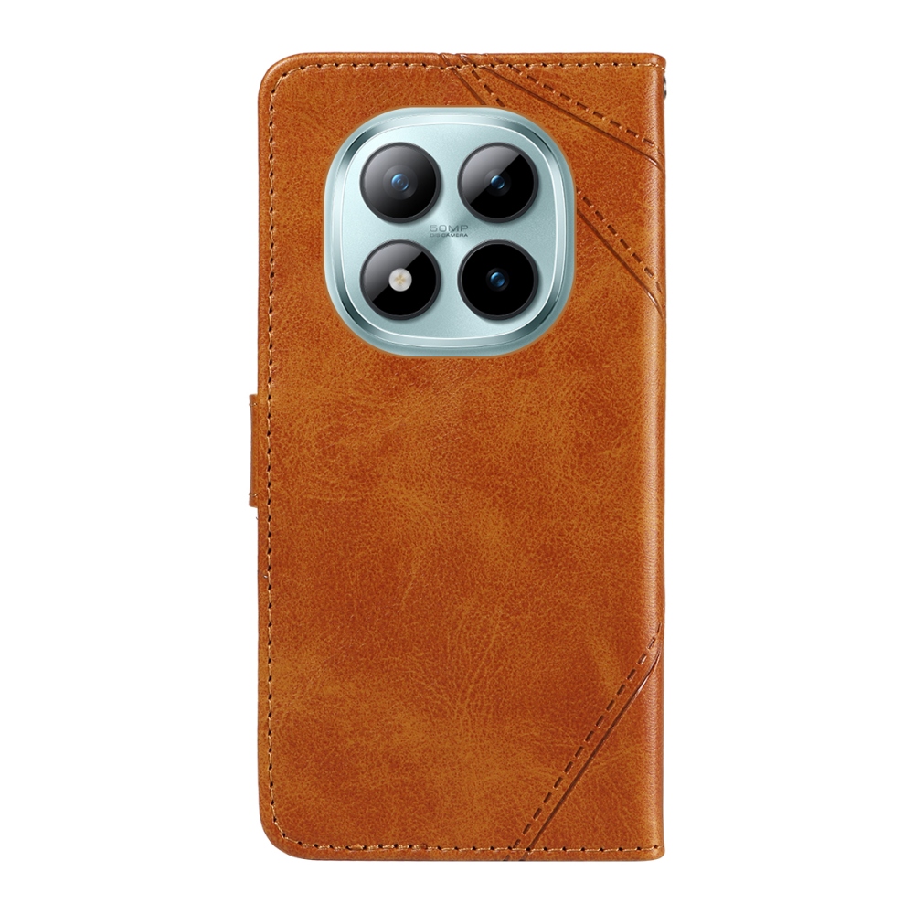 Vonalas könyv tok Xiaomi Redmi Note 15 Pro+ 5G/Xiaomi Poco M8 Pro 5G - barna