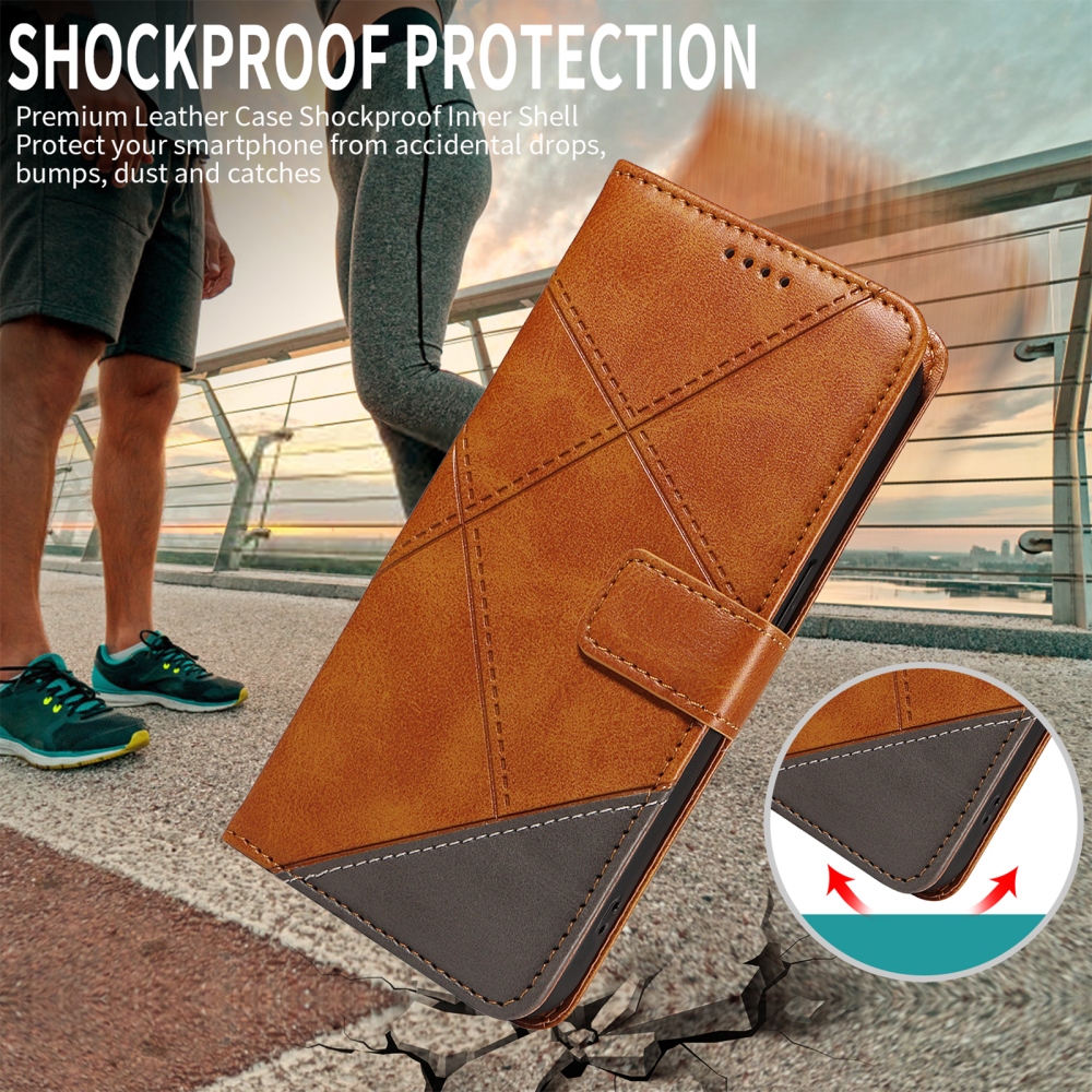 Vonalas könyv tok Xiaomi Redmi Note 15 Pro+ 5G/Xiaomi Poco M8 Pro 5G - barna