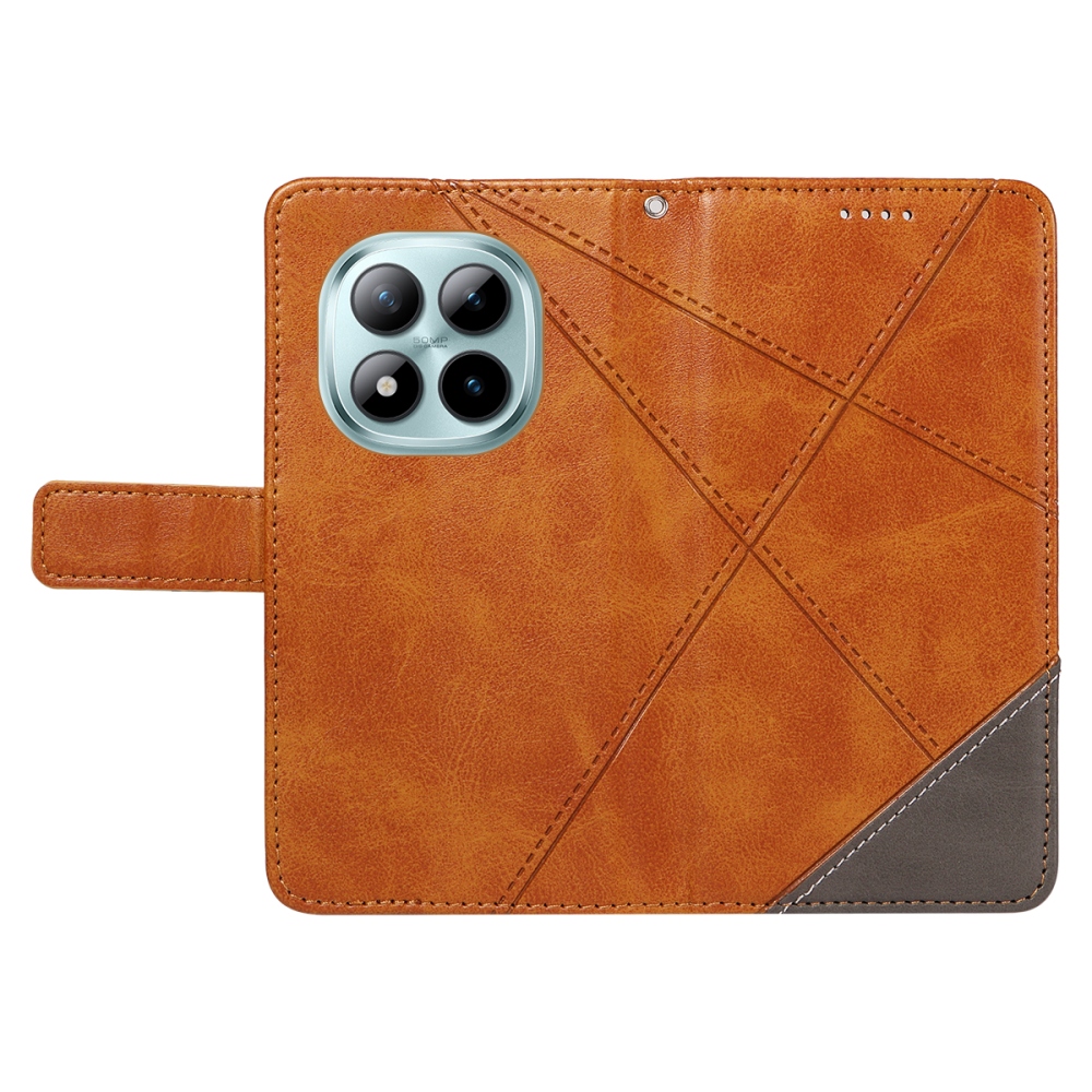 Vonalas könyv tok Xiaomi Redmi Note 15 Pro+ 5G/Xiaomi Poco M8 Pro 5G - barna