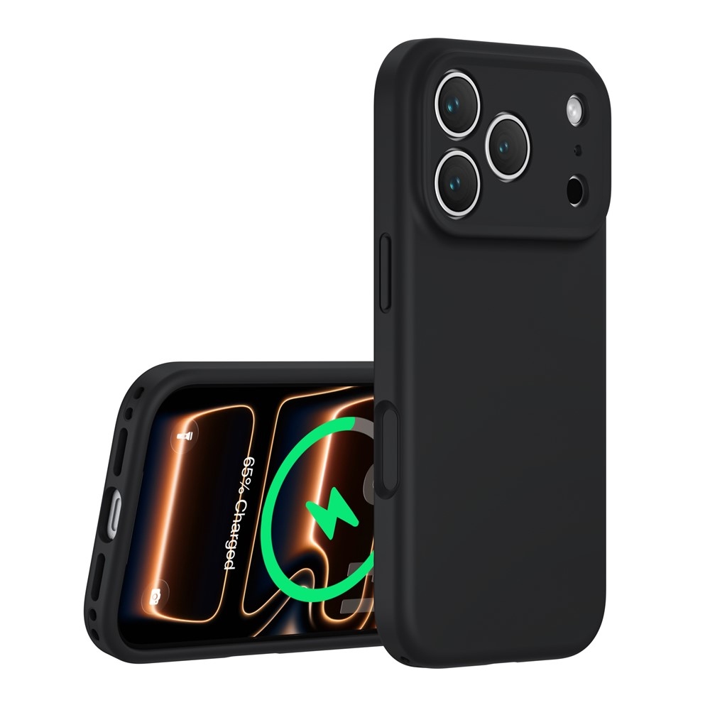 Folyékony szilikon tok MagSafe-vel az iPhone 18 Pro Max/17 Pro Max készülékekhez – fekete