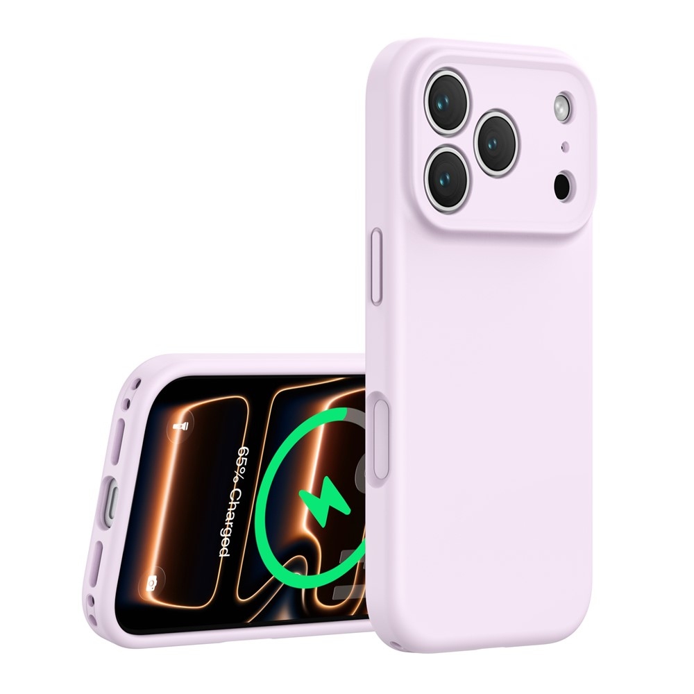 Folyékony szilikon tok MagSafe-kompatibilis iPhone 18 Pro Max/17 Pro Max készülékekhez – lila