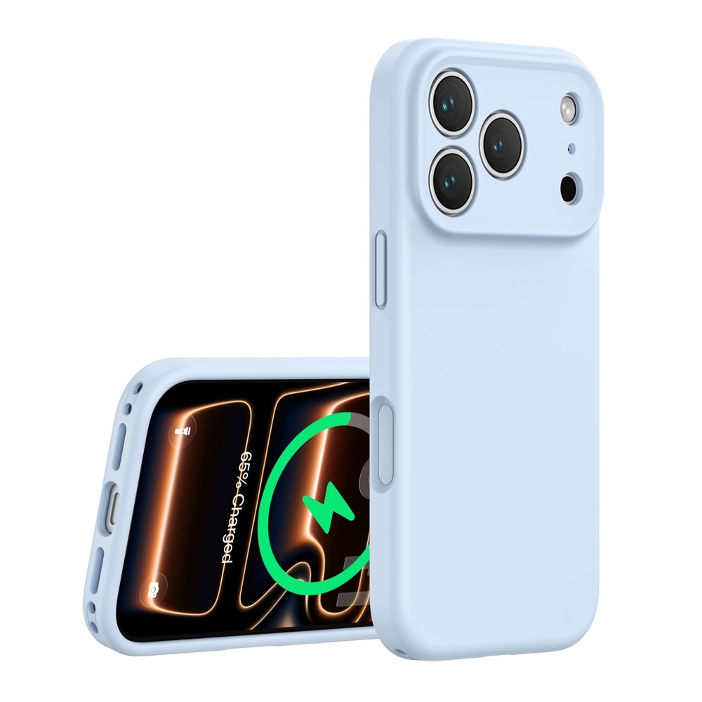 Folyékony szilikon tok MagSafe-szel az iPhone 18 Pro Max/17 Pro Max készülékekhez – világoskék