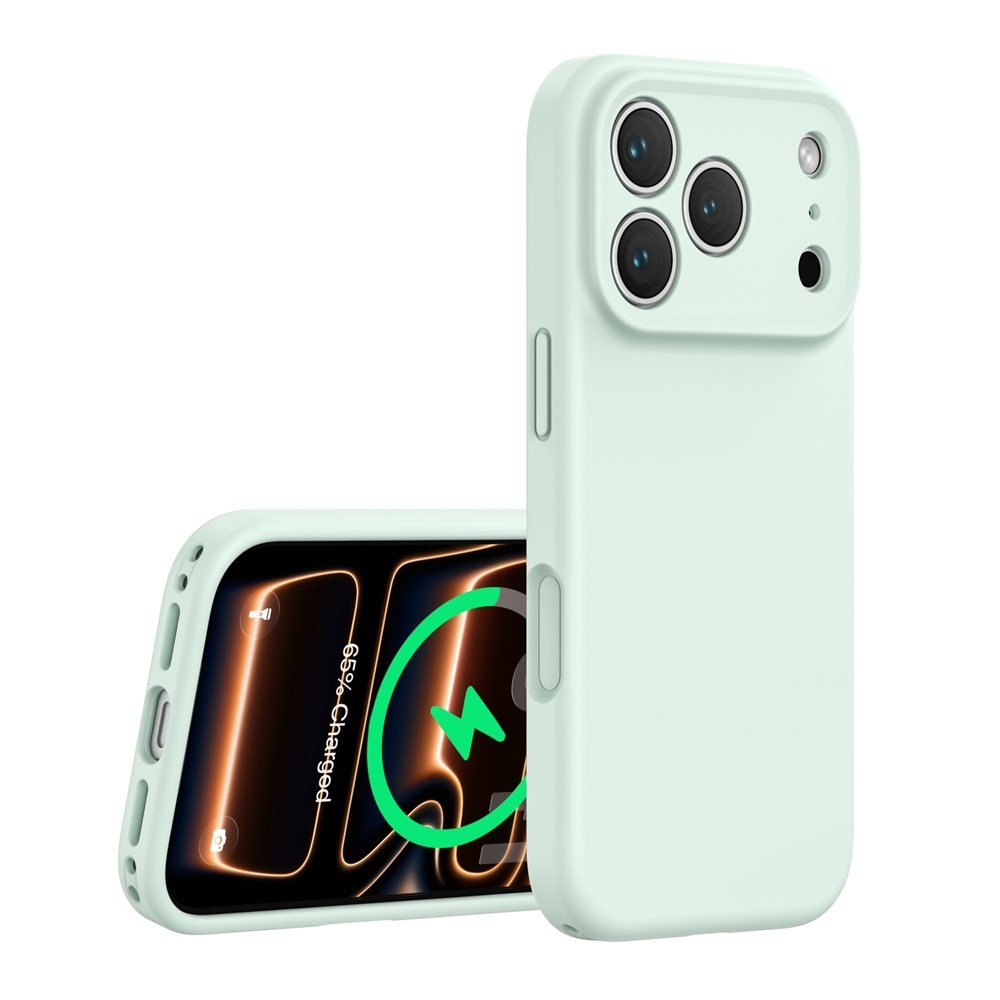 Folyékony szilikon tok MagSafe-vel az iPhone 18 Pro Max/17 Pro Max készülékekhez – zöld