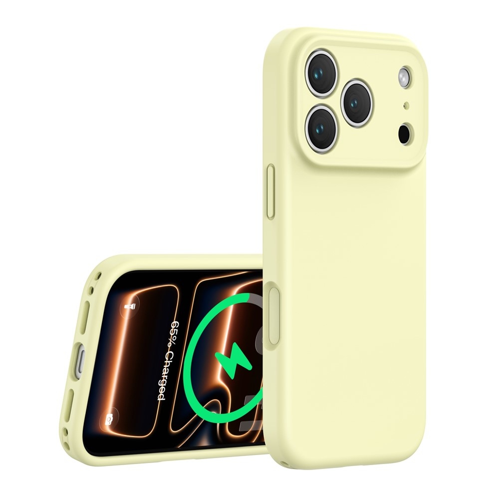 Folyékony szilikon tok MagSafe-vel az iPhone 18 Pro Max/17 Pro Max-hoz – sárga