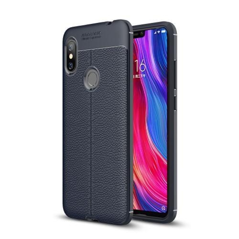 Litch tartós zselés tok Xiaomi Redmi Note 6 Pro - sötétkék színben