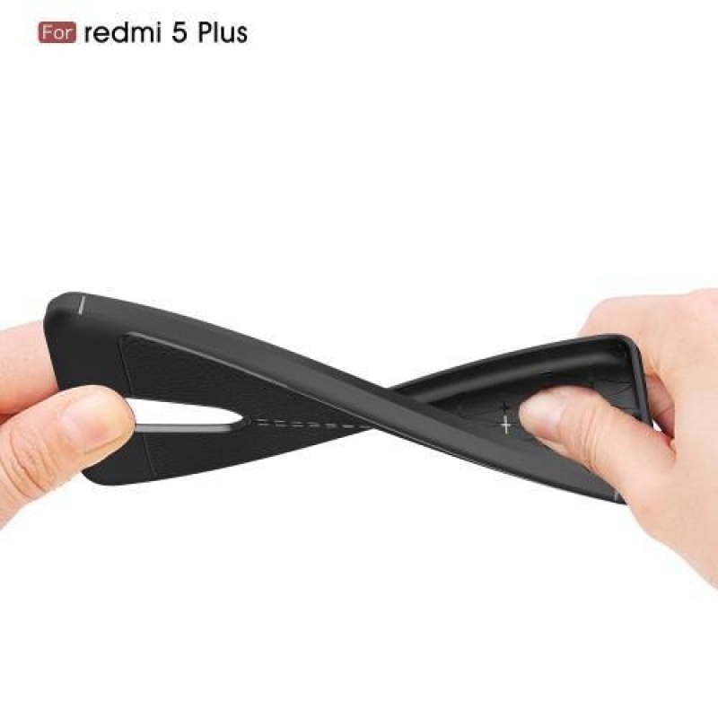 Litch tartós zselés tok textúrával a Xiaomi Redmi 5 Plus számára - piros