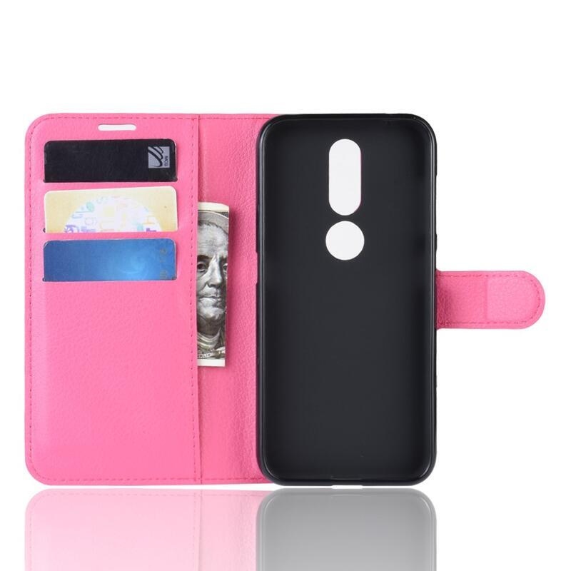 Litchi PU bőr pénztárca tok Nokia 4.2 - rózsaszínű