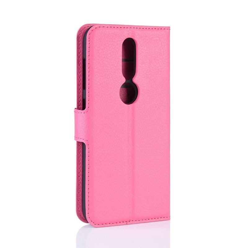 Litchi PU bőr pénztárca tok Nokia 4.2 - rózsaszínű