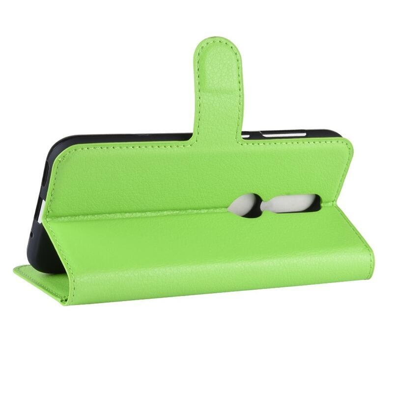 Litchi PU bőr pénztárca tok Nokia 4.2 készülékhez - zöld