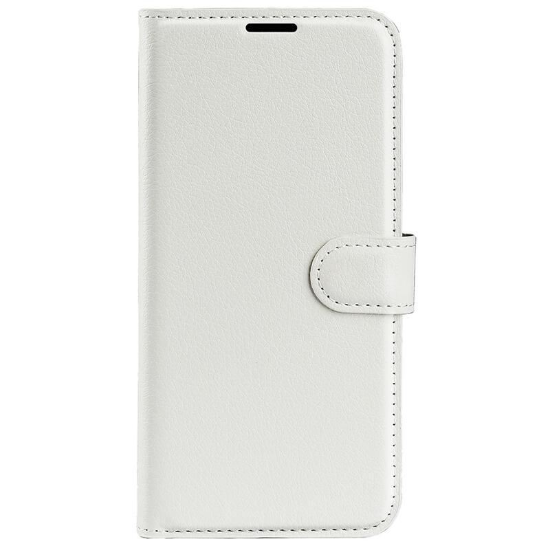 Litchi PU bőr pénztárca tok Xiaomi 12 Pro-hoz - fehér