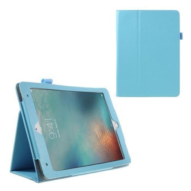 Litch PU bőr tok állvány funkcióval iPad Pro 9.7 készülékhez - világoskék színben