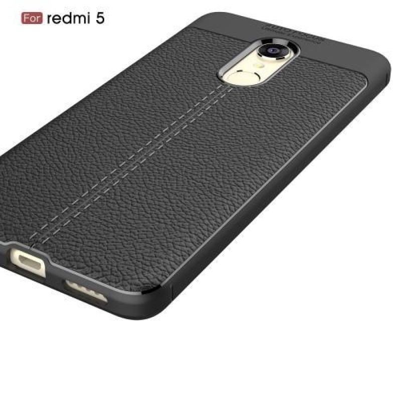 Litch texturált tartós tok Xiaomi Redmi 5 - fekete