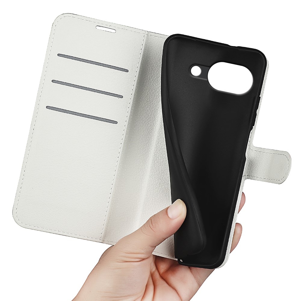 Litchi könyv tok a Google Pixel 10a készülékhez - fehér