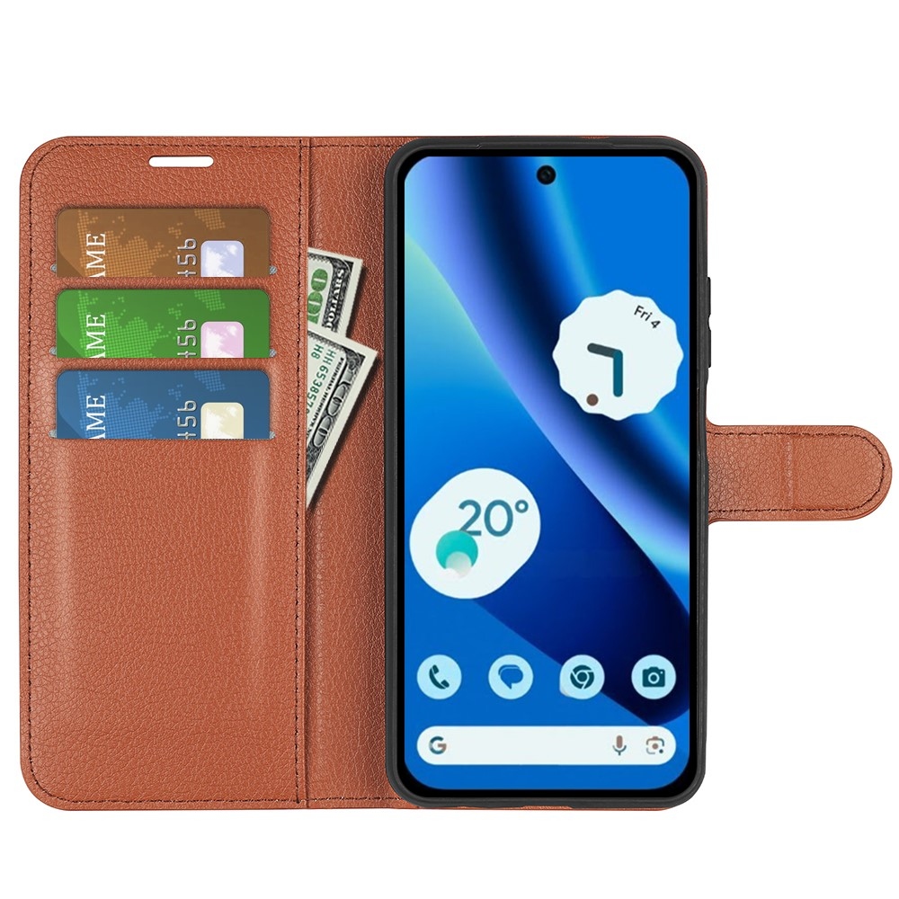 Litchi könyv tok Google Pixel 10a - barna