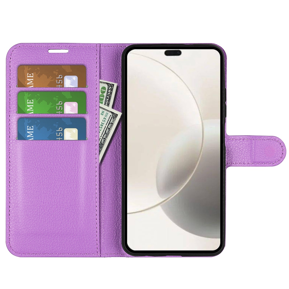 Litchi könyv tok Honor 400 Smart 5G/4G/Honor X7d - lila