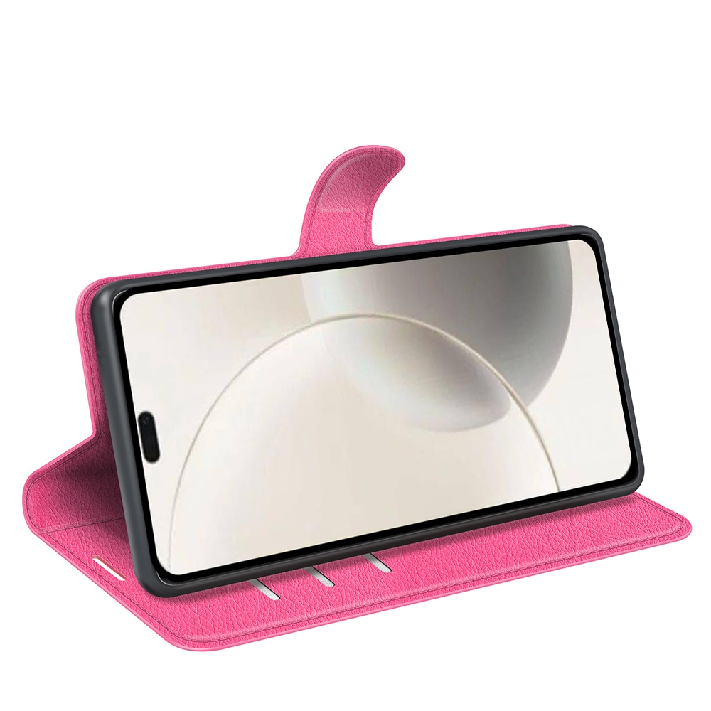 Litchi könyv tok Honor 400 Smart 5G/4G/Honor X7d - rózsa