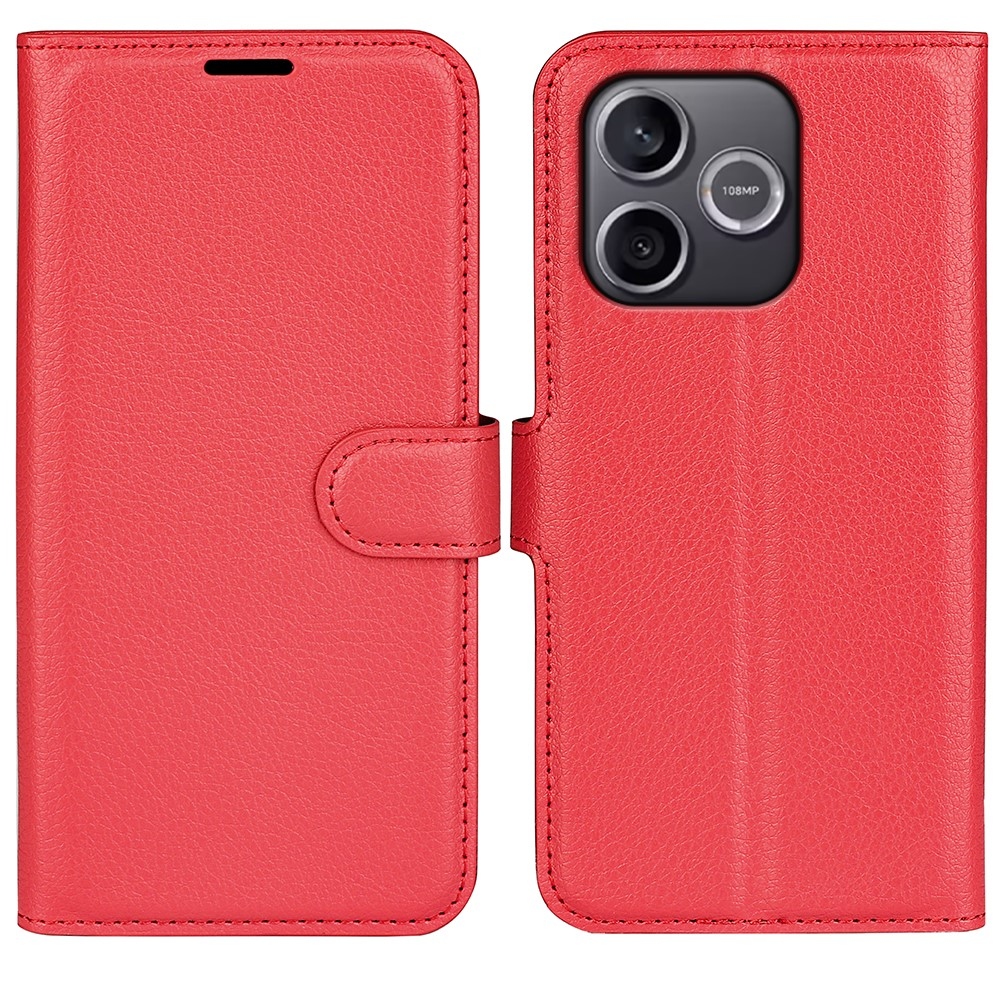 Litchi könyv tok a Honor 600 Lite 5G-hez - piros