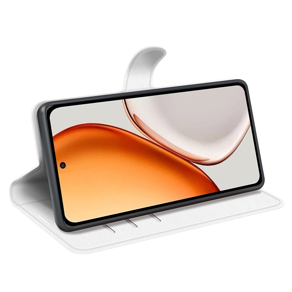 Litchi könyvtáska Honor Magic 8 Lite 5G készülékhez - fehér