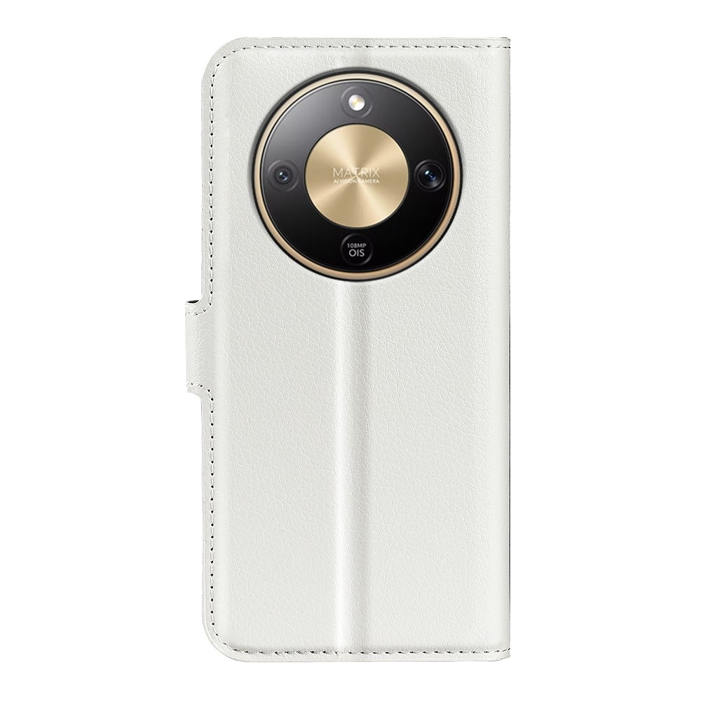 Litchi könyvtáska Honor Magic 8 Lite 5G készülékhez - fehér