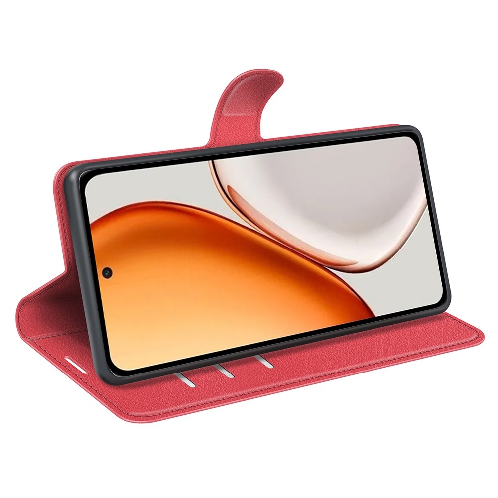 Litchi könyvtáska Honor Magic 8 Lite 5G - piros