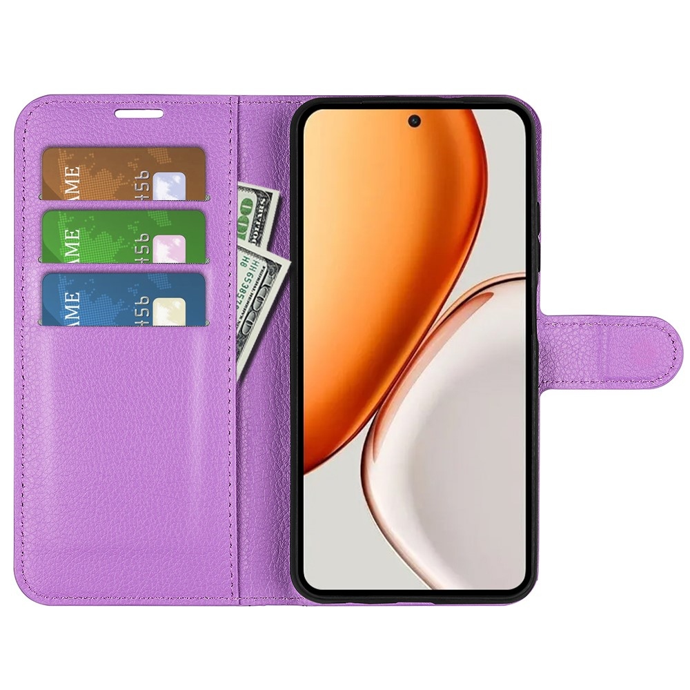 Litchi könyvtáska Honor Magic 8 Lite 5G - lila