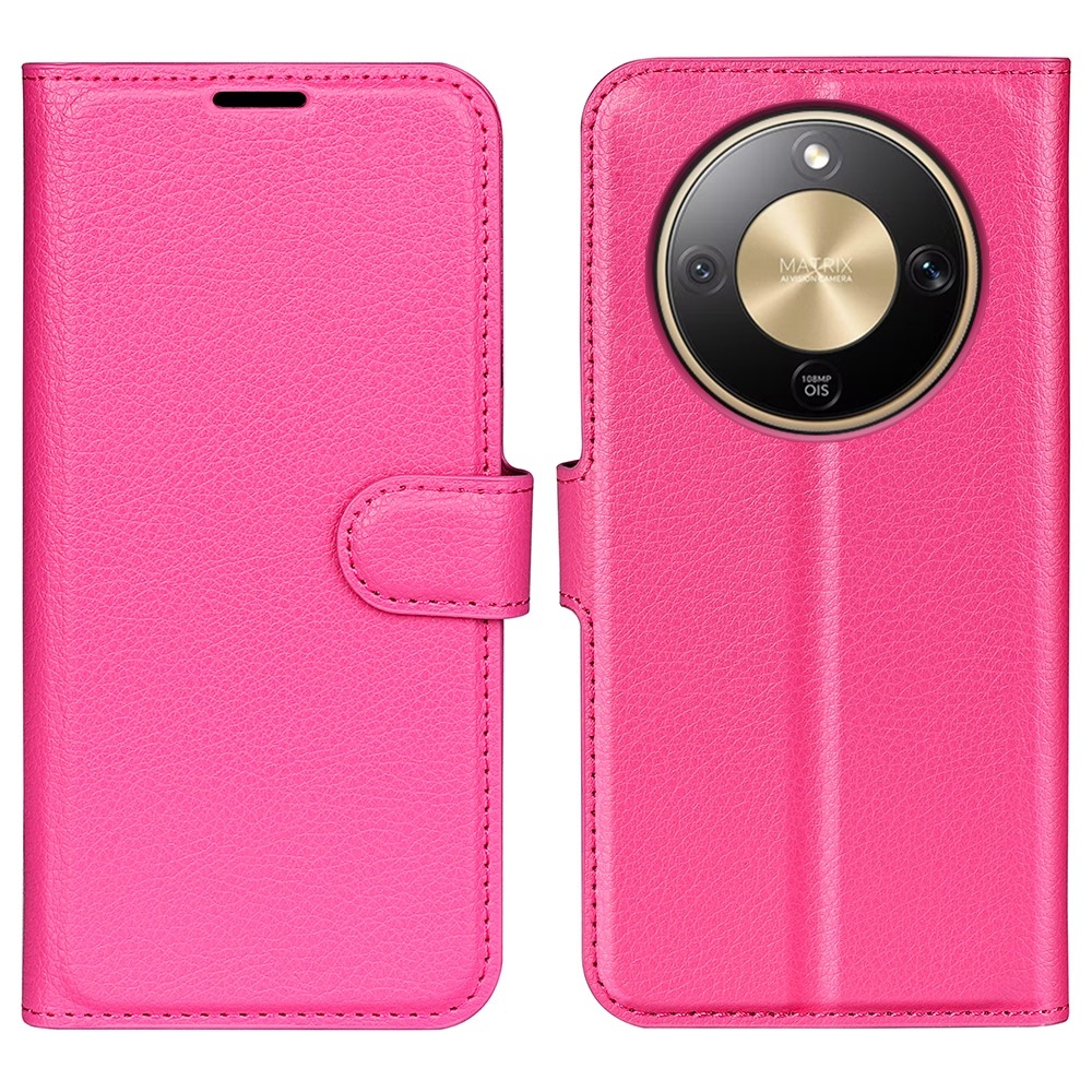 Litchi könyv tok a Honor Magic 8 Lite 5G-hez - rózsaszínű