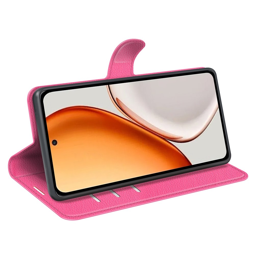 Litchi könyv tok a Honor Magic 8 Lite 5G-hez - rózsaszínű